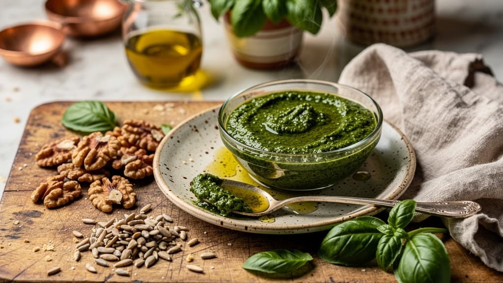 Easy Vegan Basil Pesto (Classic Italian-Style, No Cheese Needed)