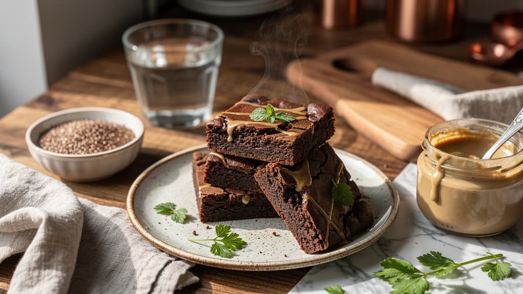 Flourless Vegan Tahini Brownies (Fudgy & Gluten-Free)