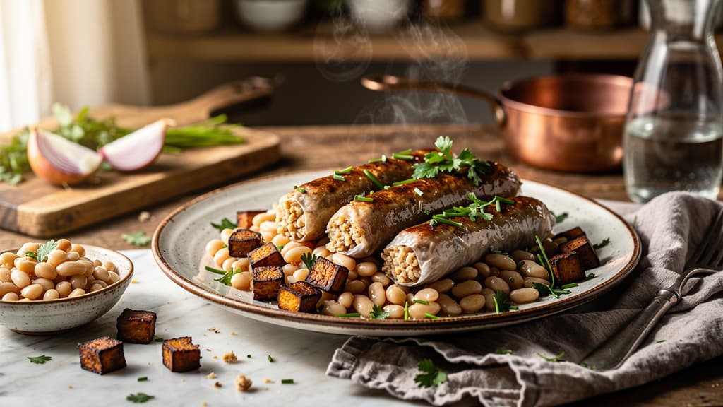 Homemade Vegan Sausages with White Beans and Smoked Tofu (Gluten-Free)