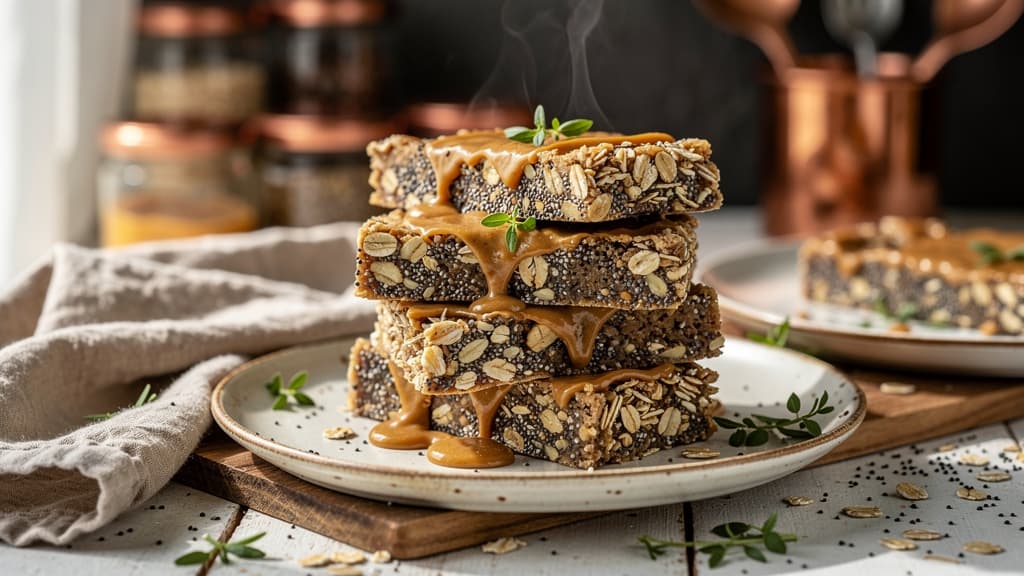 No-Bake Vegan Protein Bars with Oats and Chia Seeds
