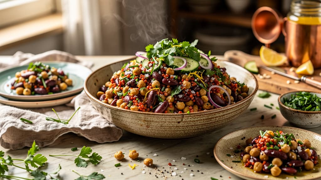 Quick Protein-Packed Three Bean Salad (15 Minutes!)