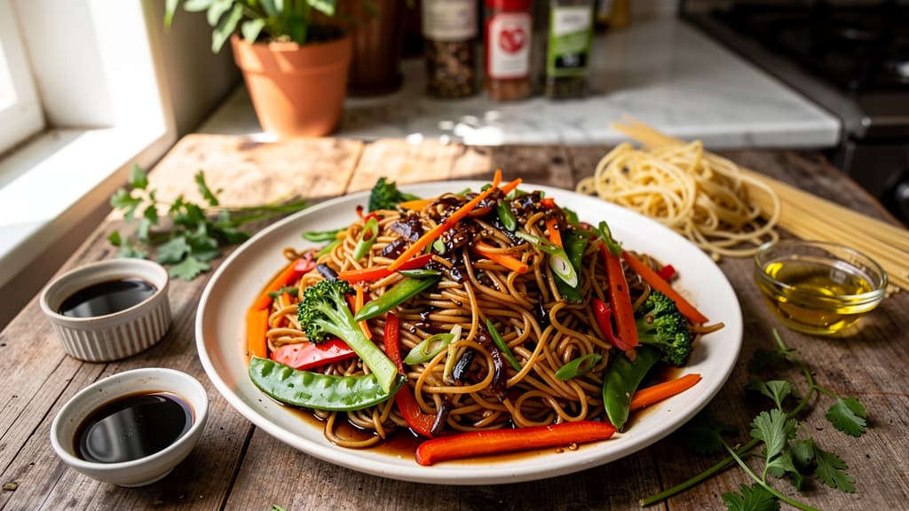 Quick Veggie Lo Mein with Colorful Vegetables (15 Minutes!)